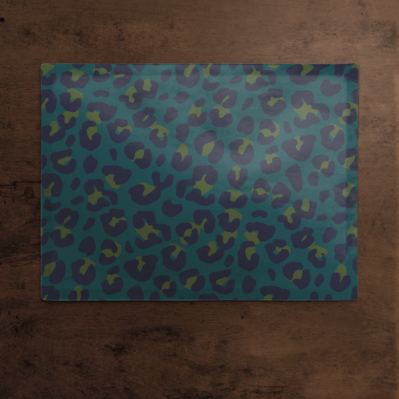 Napperon en coton 14 po Leopard, Bleu