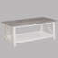 Table basse rectangulaire blanche et brun 3 et tables de bout carrées 3 - Mobilier de salon moderne