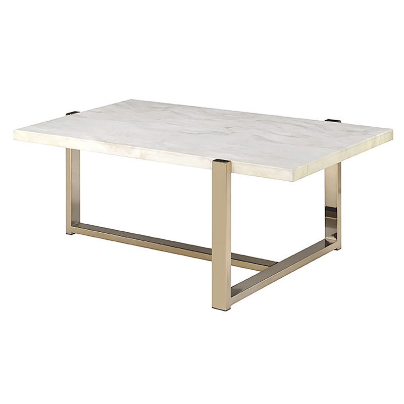 Table d'appoint contemporaine blanche et champagne à usage professionnel