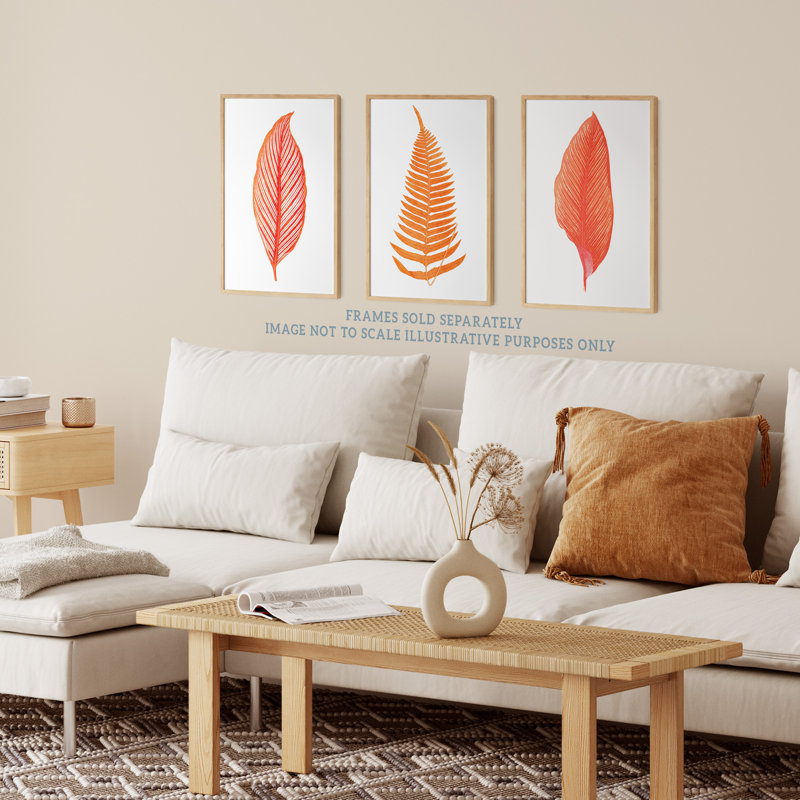 Elegant Fern Frond Plant Tree - 3 Piece No Frame Print Set, 29.7cm H x 21cm W x 0.4cm D