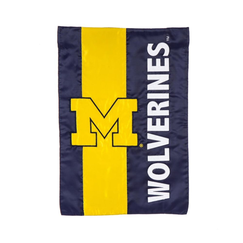 Drapeau de maison en polyester à 2 côtés NCAA 44 x 28 po, Université du Michigan, H 18 po x l 12,5 po