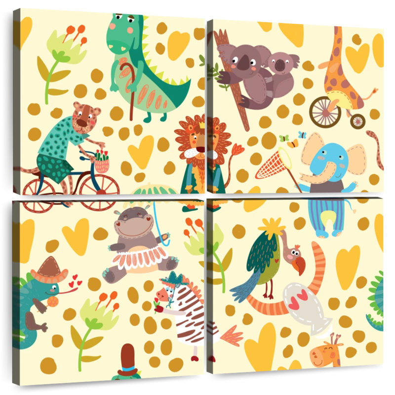 Ashelle, motif d'animaux de safari, H 50 po x l 50 po