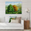 Arbre vert et orange dans les champs - Peinture sur toile-67230113-67230125