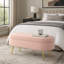 Banc de rangement repose-pieds ovale en flanelle avec pieds en métal robustes pour un décor moderne et élégant-1830650788