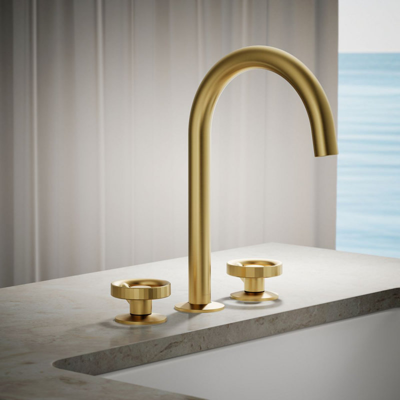 Components Deck-Mount Bath Faucet Handles With Industrial Design, Brushed Graphite