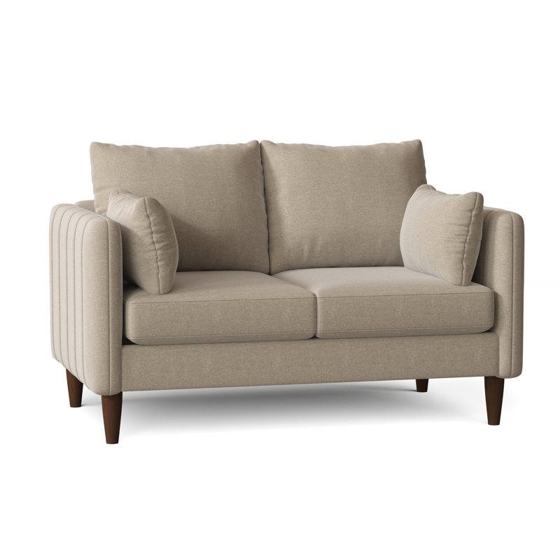 Kaveen Upholstered 58'' Loveseat, Walnut, Jango Sandstone