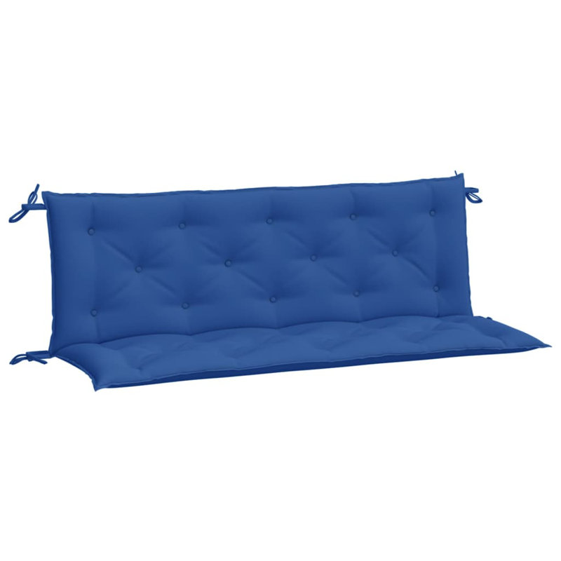 Garden Bench Cushion Set of 2 Blue Oxford Fabric 100 Percent Polyester Outdoor Bench Cushions, Fabric - Blue