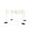 CROSSNET Indoor Base Set for Four Square Volleyball Inside Gym Game Play, 4 Pack