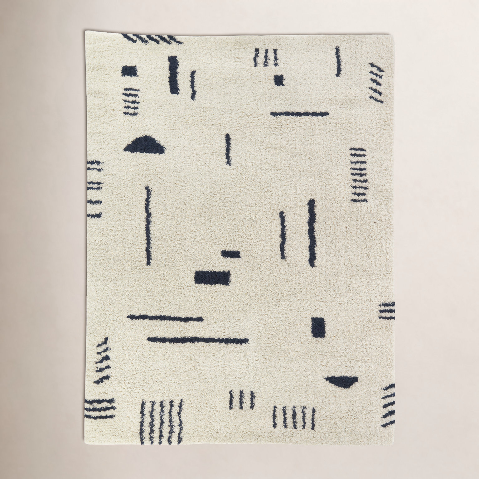 Morin Geometric Shag Rug, Rectangle 4'4" x 6'