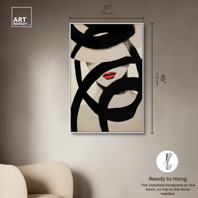 Art Bella Bella, H 46 po x l 31 po, Cadre blanc