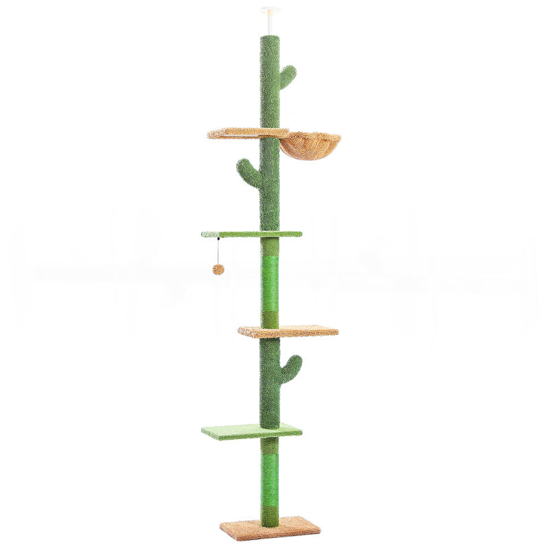 Adjustable 5 Tiers Cactus Floor To Ceiling Cat Tower