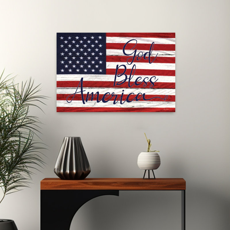 «God Bless America», art contemporain estival, H 16 po x l 24 po