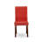 5 Piece Dining Table Set Includes a Rectangle Wooden Table with Butterfly Leaf and 4 Firebrick Red Faux Leather Chairs, Mahogany