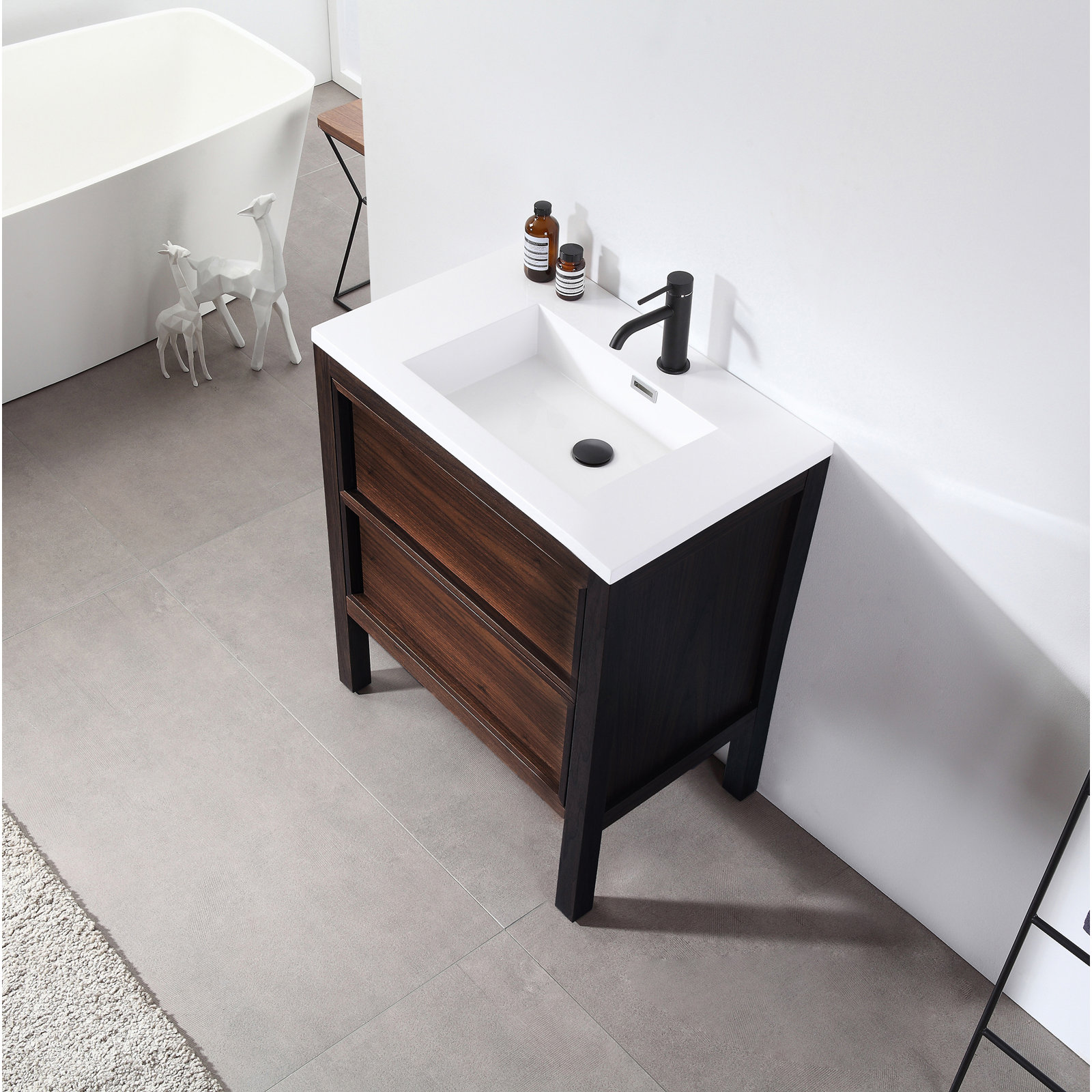 Gonzalo 24'' Single Bathroom Vanity, Dark Walnut