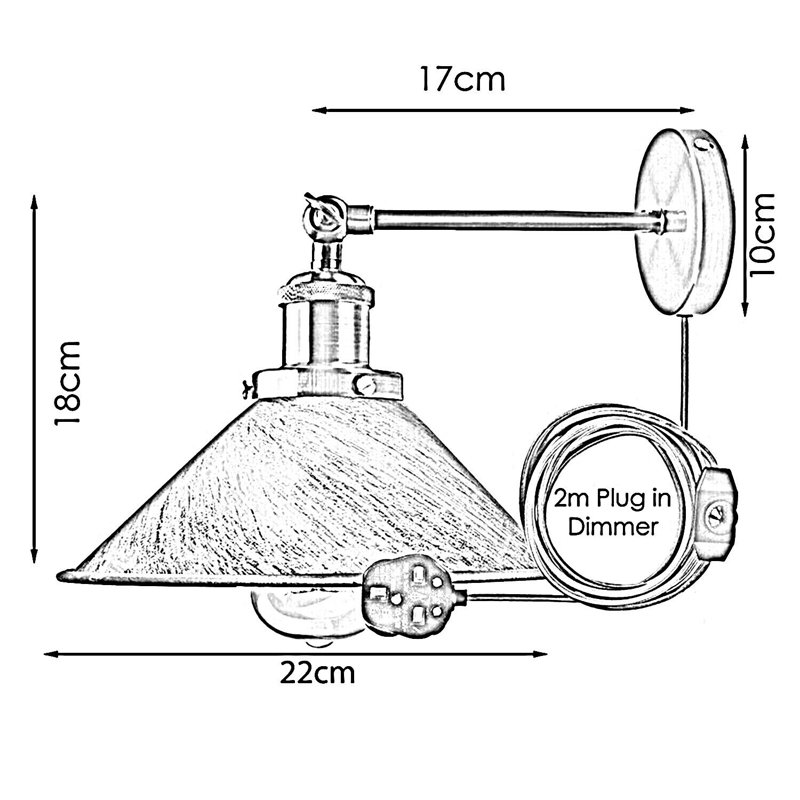 Caribe Plug-in Armed Sconce, Rose
