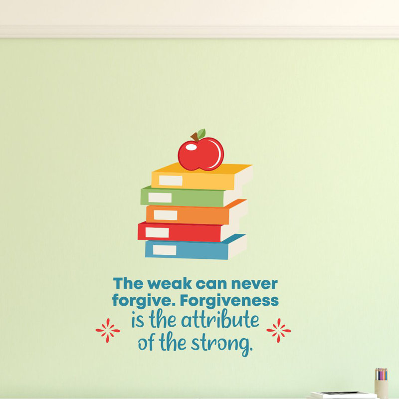 Adhésif mural en vinyle fort Books Apple School, H 40 po x l 20 po