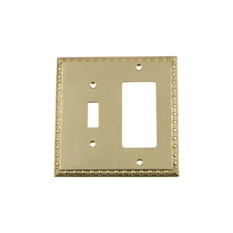 Egg and Dart 2-Gang Toggle Light Switch / Rocker Combination Wall Plate