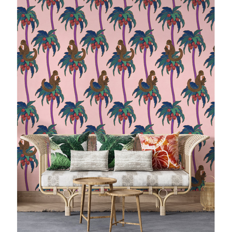 Floral Wallpaper Double Roll, Pink