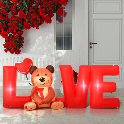 Lettres d'amour avec ours gonflable