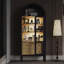 Bibliothèque de 72 po de hauteur avec portes en verre, armoire de cuisine autoportante arquée Farmhouse avec tablettes réglables, bibliothèque moderne avec tiroirs