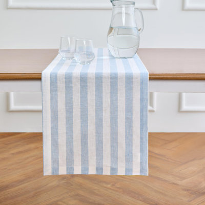 100% Pure Linen Table Runner - Sorrento Stripe