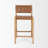 Ursulina Brown Wood W/ Woven Brown Leather Counter Stool
