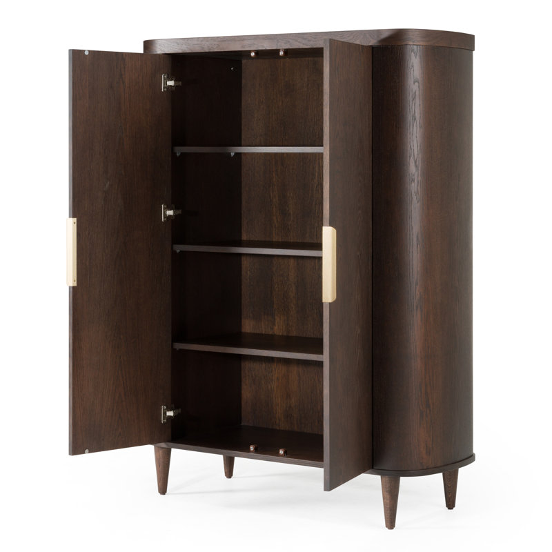 Englewood - Buffet haut arrondi moderne, Chêne brun