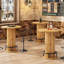 Table de bar ronde avec repose-pieds en anneau en métal pour le bar et la cuisine, table bistro en bois, grande table basse pour petits espaces (table seulement), naturel-905790480