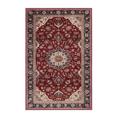 Tapis rouge persan lavable à la machine