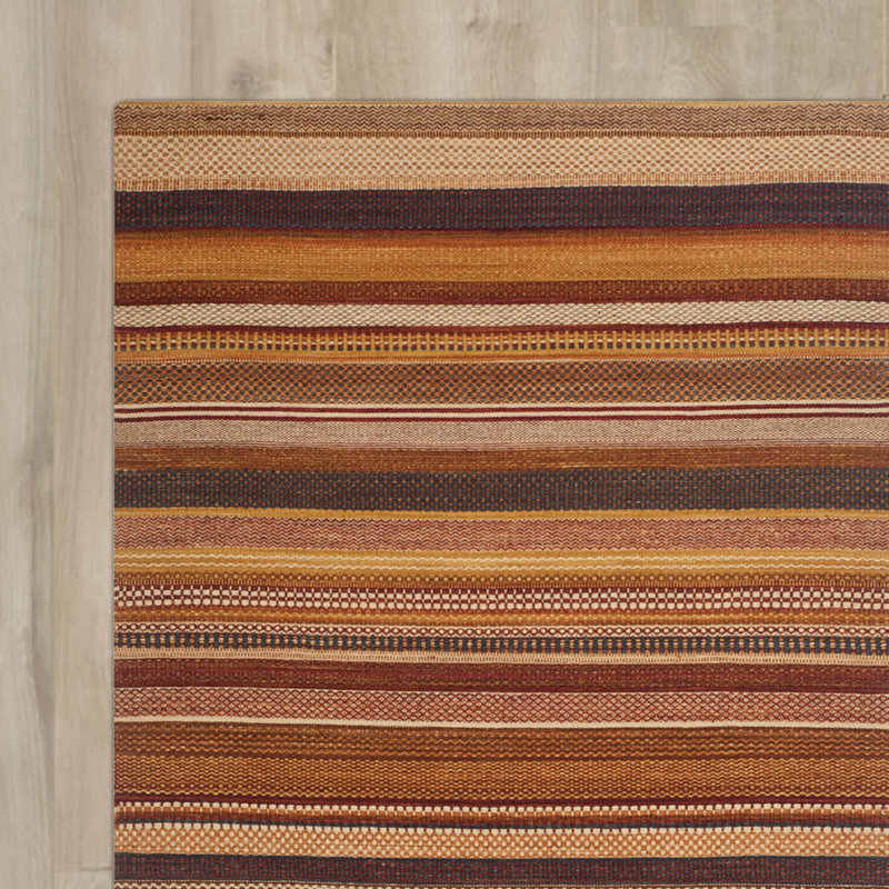 Fay Striped Wool Hand Woven Area Rug, Rectangle 122 x 183 cm