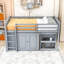 Twin Loft Bed With Storage Cabinets, Desk, And Safety Features-1184576608