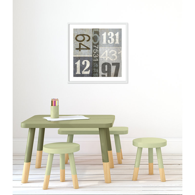 Numbers Framed Art, 26.5" H x 26.5" W x 1.18" D, White Box Framed
