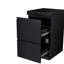 Armoire de rangement pour îlot de cuisine à double tiroir en acier inoxydable 304 noir