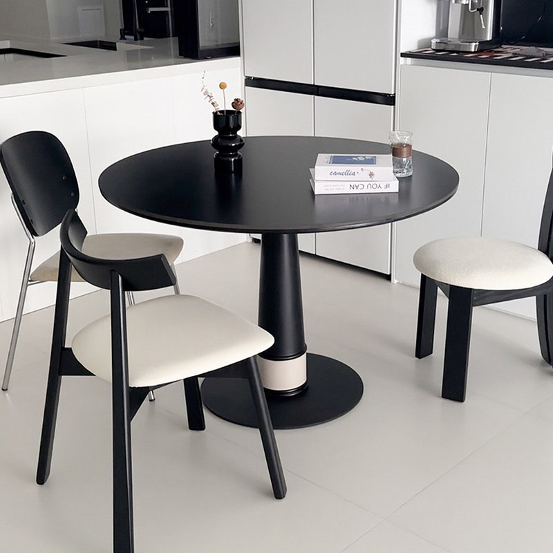Table de salle à manger noire en pierre frittée, H 29,53 po x L 39,37 po x l 39,37 po