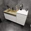 Meuble-lavabo mural blanc brillant 50 "avec lavabo en acier doré Lux