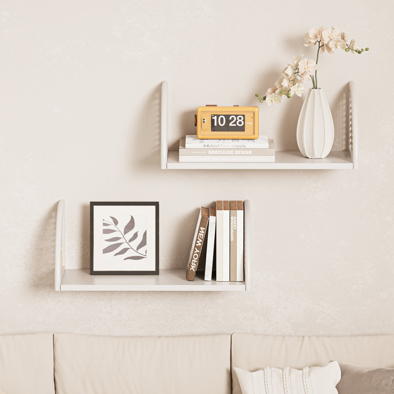 2 -Piece Floating Shelf, 40.6 cm, White