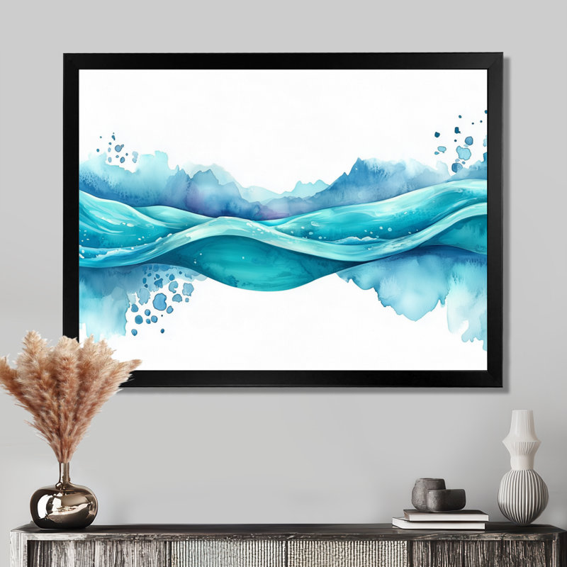 Onald - Abstract Wall Art, Cadre simple, Noir, noir, noir, noir, H 12 po x l 20 po