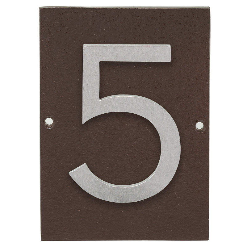 Plaque d’adresse murale sur 1 ligne flottante, Bronze romain, Aluminium brossé, Oui