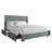 Full Platform Bed with Storage Grey Velvet-374574616-374574613
