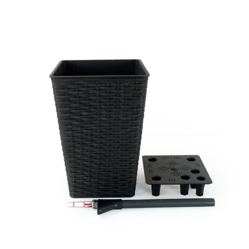 Hand Woven Self-Watering Planters - 2 , Adding A Touch Of Nature To Indoor And Outdoor Settings Smart Square Planter For & Use With Water Level Indicator