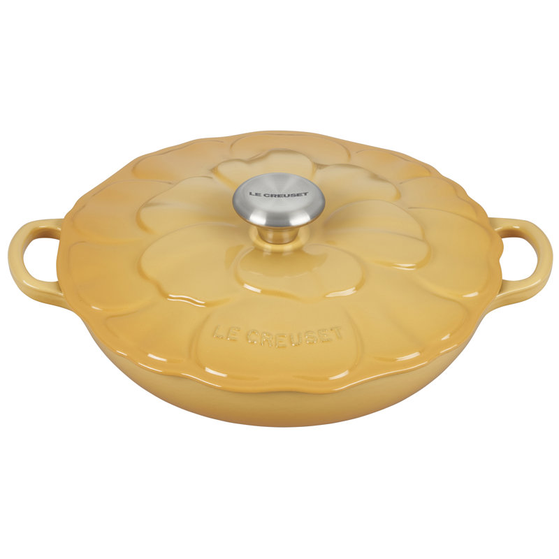 Le Creuset Signature Enameled Cast Iron Petal Braiser, 2.25qt., Honey