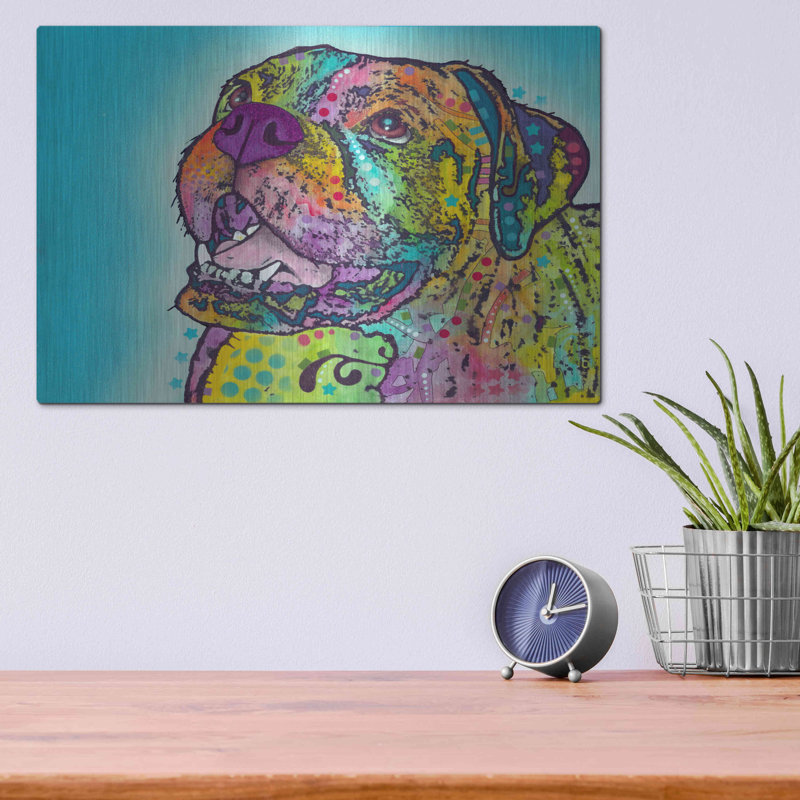 «Boxer souriant» par Dean Russo, H 12 po x l 16 po