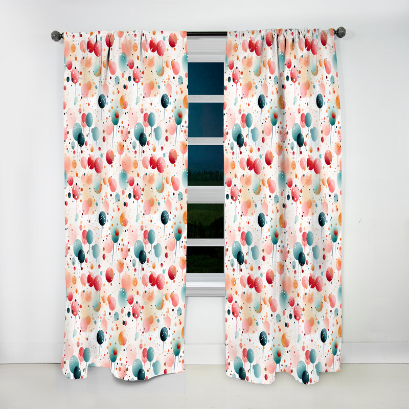 Ethereal Whispers Polka Dots Pattern - Abstract Curtain - Room Darkening Curtain - 1 Panels, 52" W x 90" L