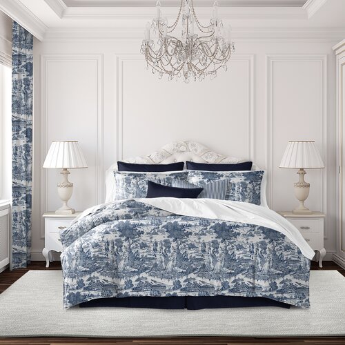 The Tailor's Bed French Toile Blue Comforter Set | Wayfair