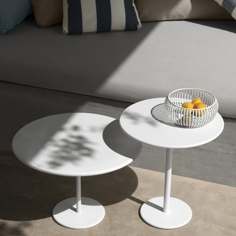 STAY Aluminum Outdoor Side Table, White, 13.8" H x 15.8" W x 15.8" D
