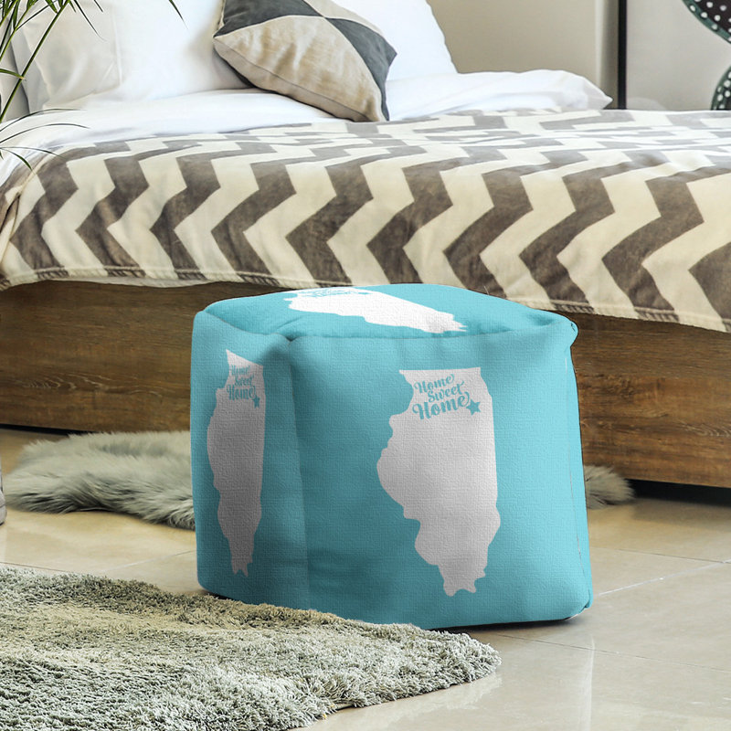Repose-pieds à cubes joliet joliet home, Bleu sarcelle