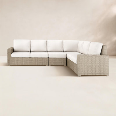 Hutsonville 116" Wide Outdoor L-Shaped Patio Sectional with Cushions