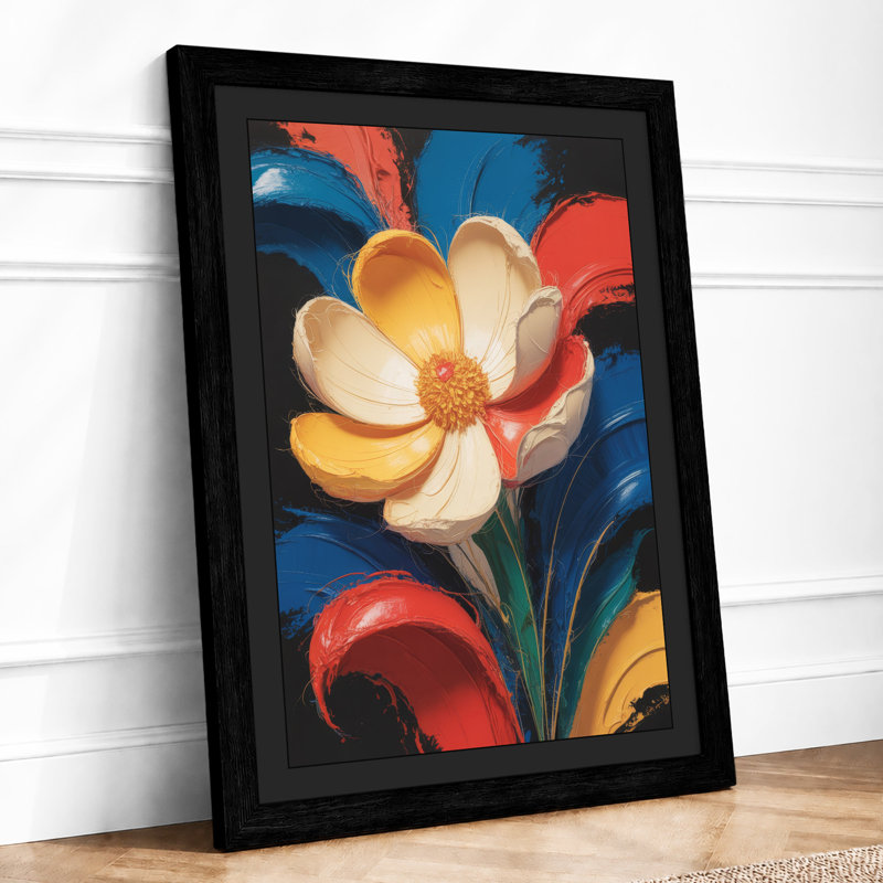 Golden Bloom Art Deco - Framed Print, A1 - 84.1 x 59.4 cm, Black