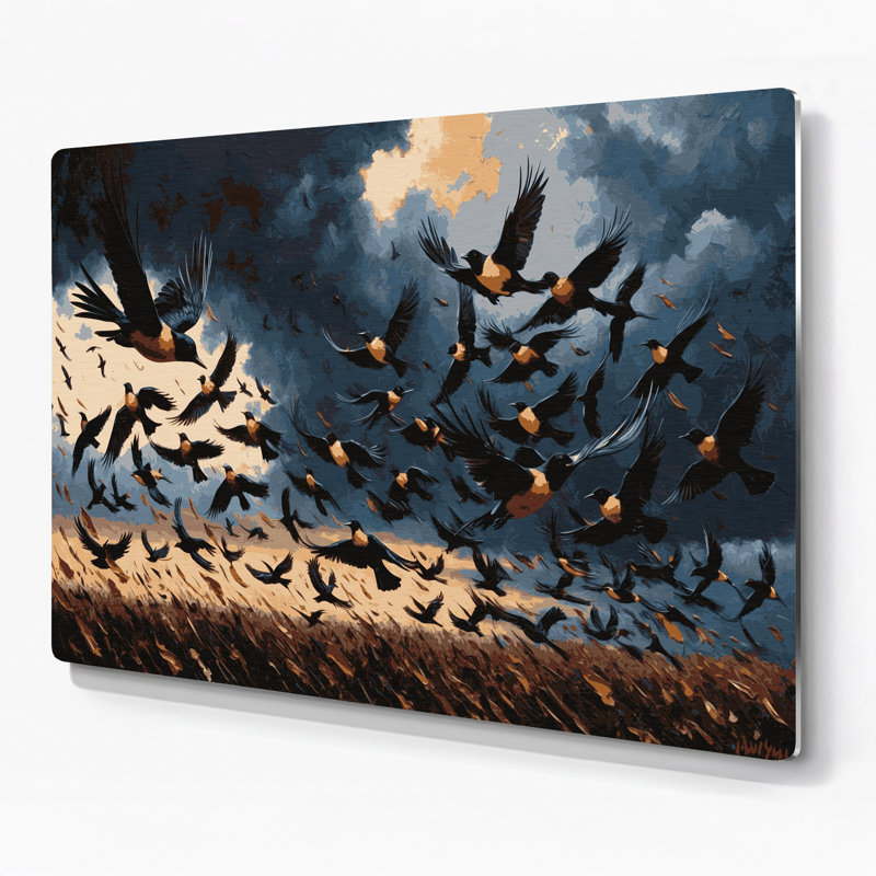 Art mural en métal oiseaux, H 240 po x l 240 po x P 0,05 po