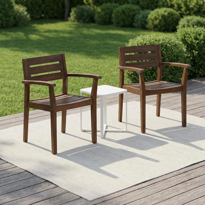 Chaise d'extérieur Amarrion, Marron foncé
